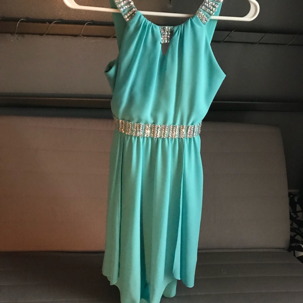 Blue halter dress